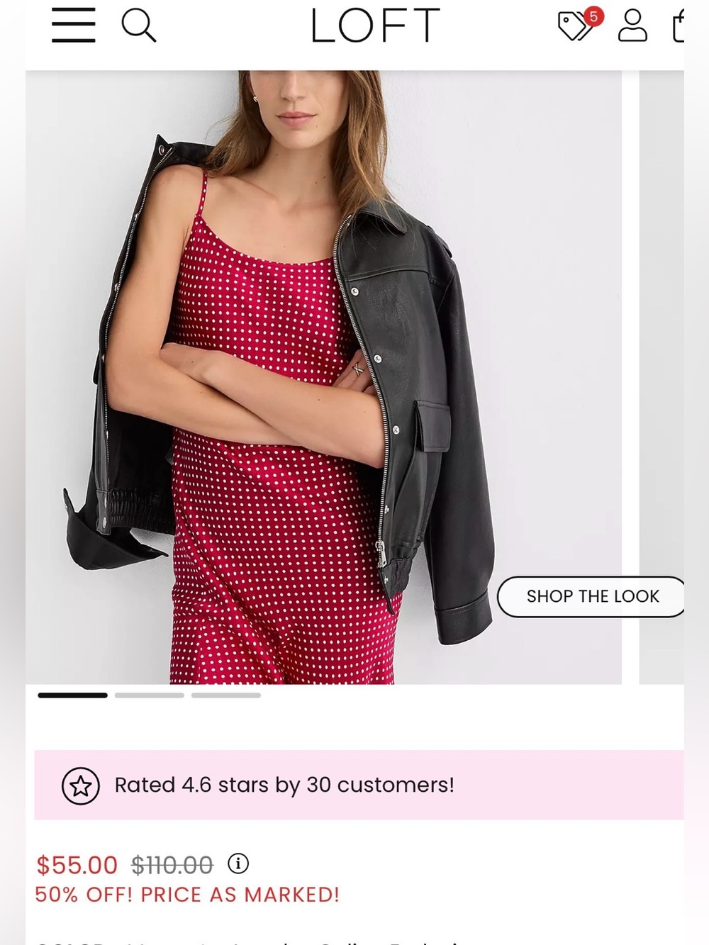 LOFT Cherry Red Polka Dot Maxi Slip Dress - Picture 10 of 11